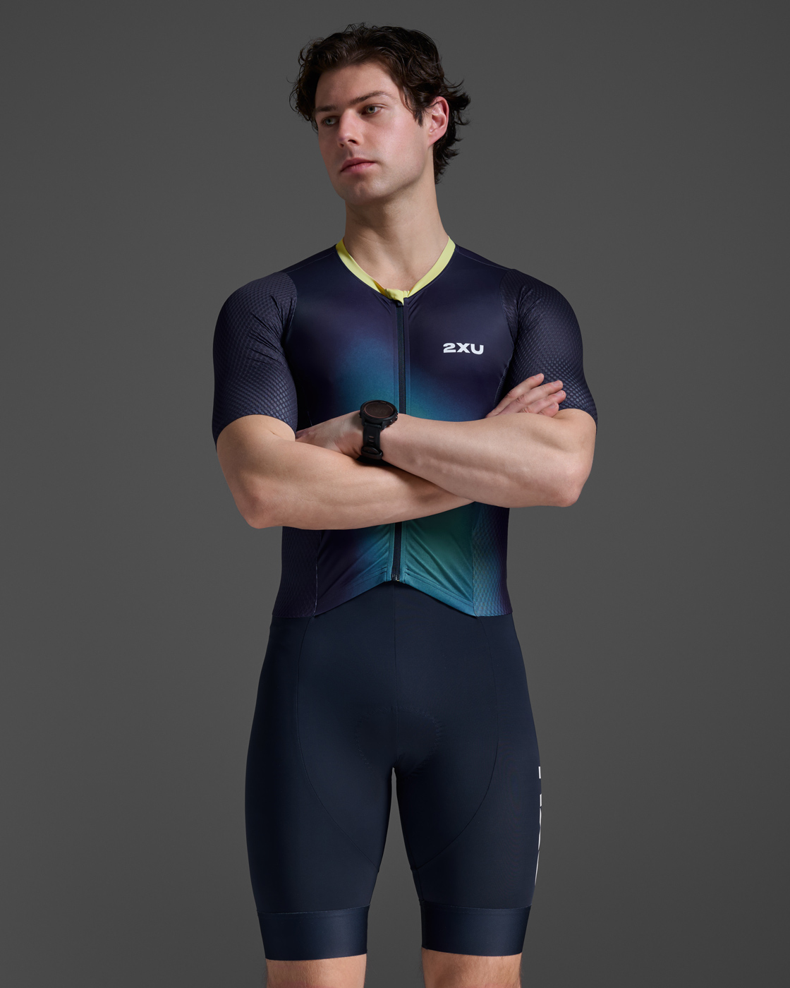2XU Aero Hex Sleeved Herre Tri Suit