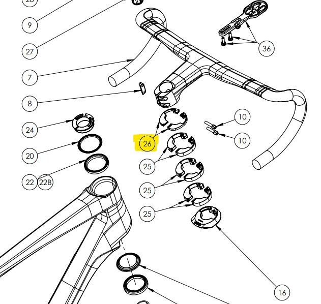 Bianchi 5mm 2-delad Spacer