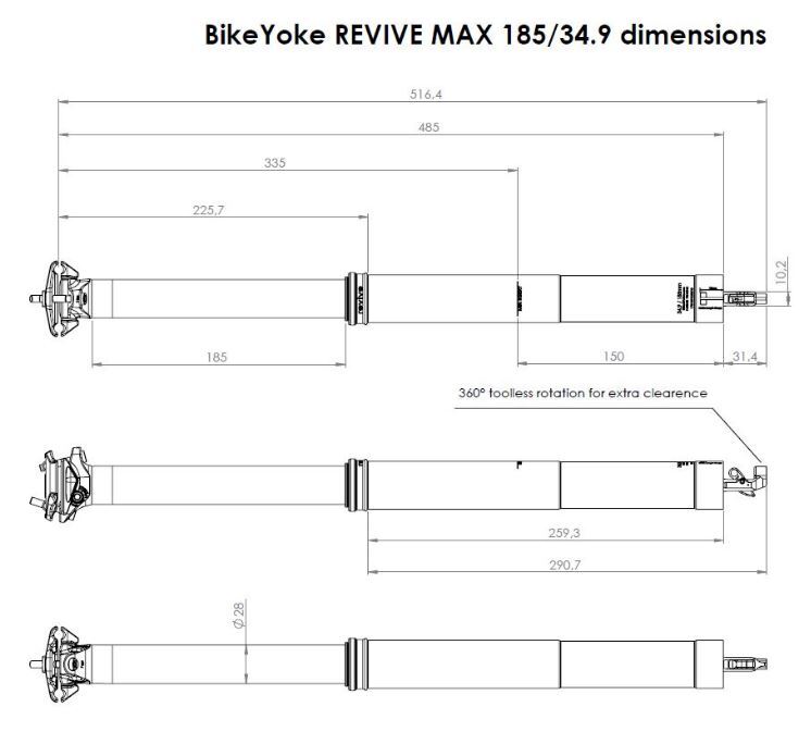 BikeYoke Revive Max Dropper Sadelstolpe
