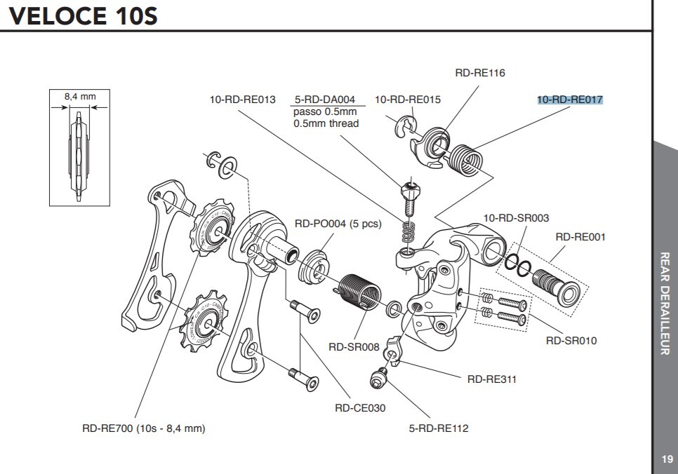 Campagnolo Bakväxel Fjäder