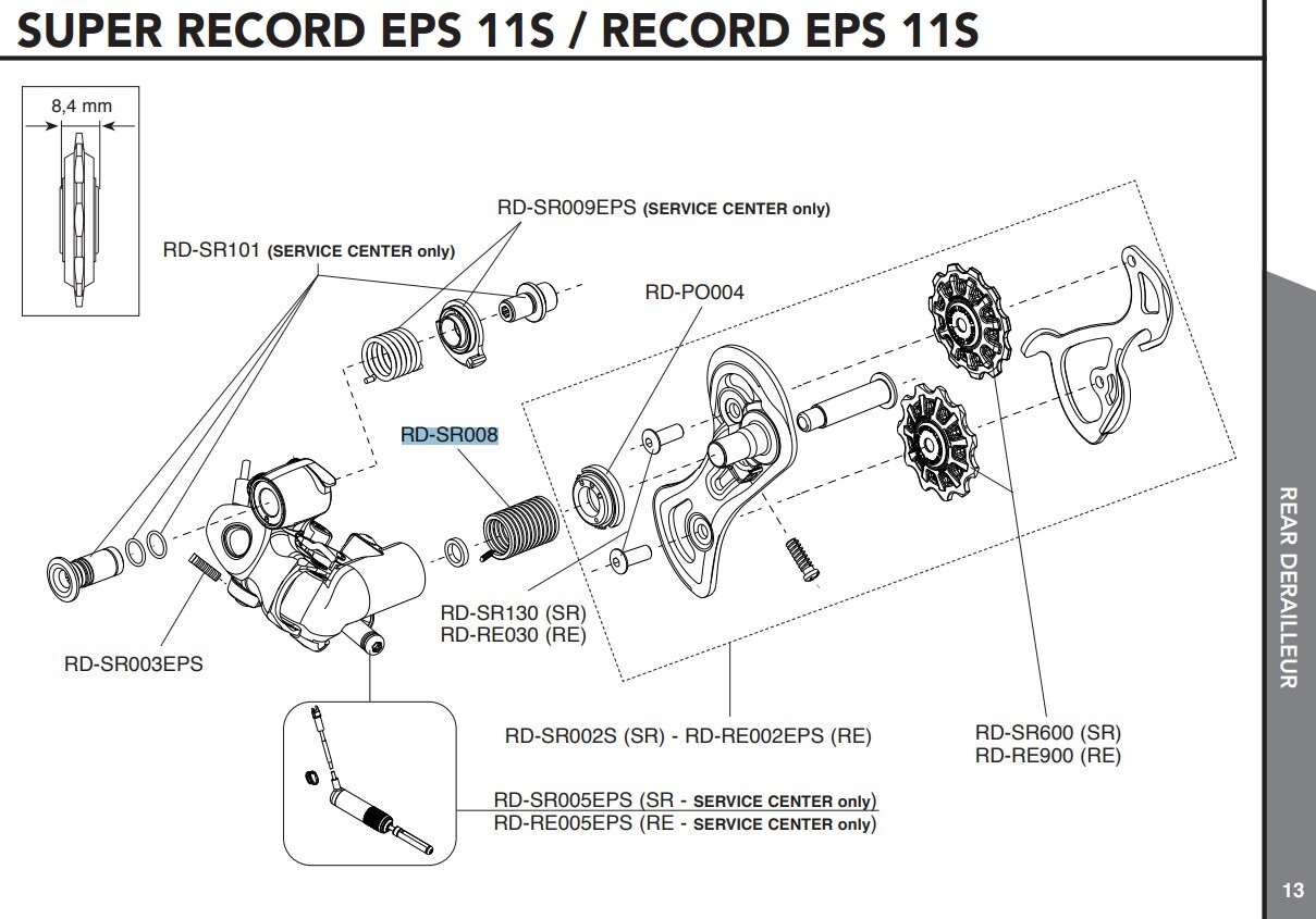Campagnolo Bakväxel Fjäder