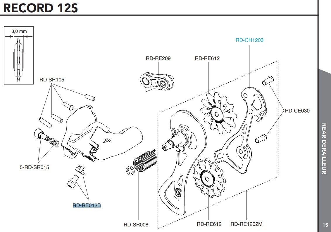 Campagnolo Bakväxel Växelvajer Fästskruv