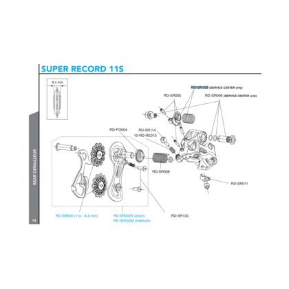 Campagnolo Bakväxel Reservdelar