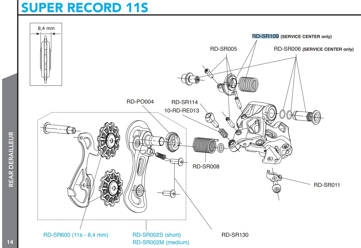 Campagnolo Bakväxel Reservdelar