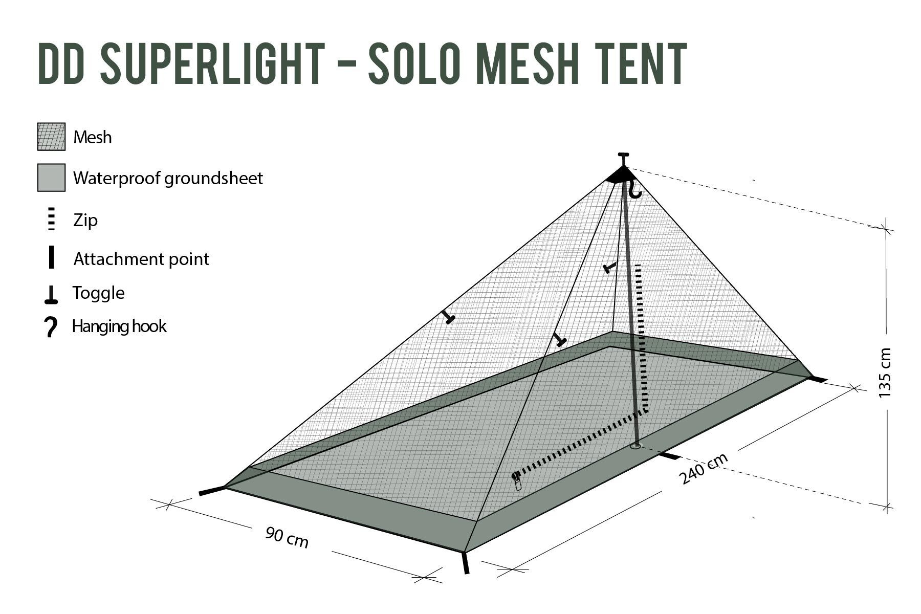 DD Hammocks Superlight Solo Mesh Tält