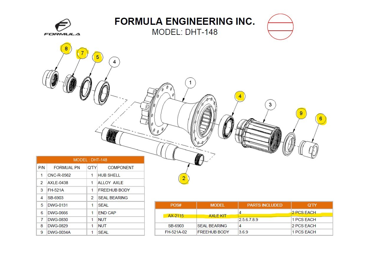 Formula AX-2115 Bakaxelkit