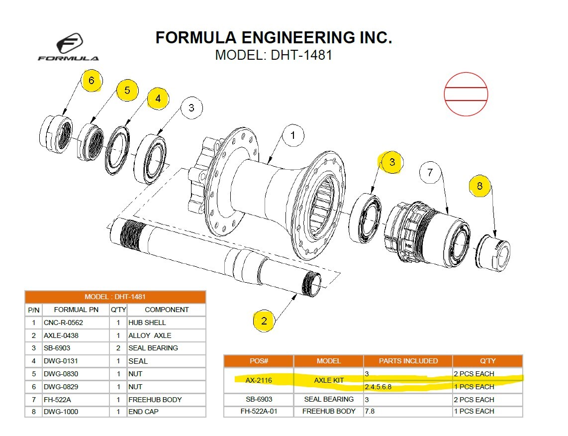 Formula AX-2116 Bakaxelkit