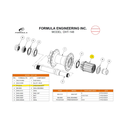 Formula FH-521A Frihjulsbody