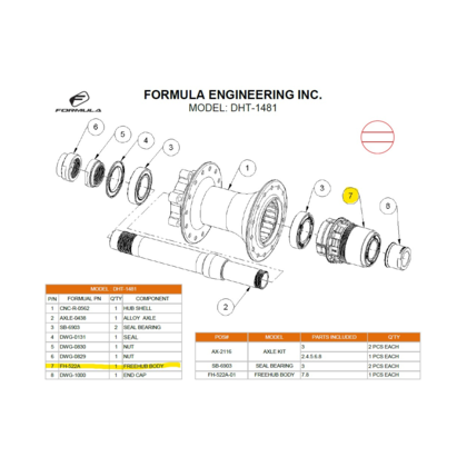 Formula FH-522A Frihjulsbody