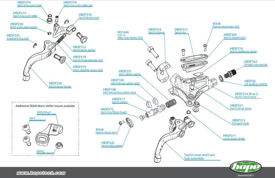 Hope Tech 3 Master Cylinder Packning