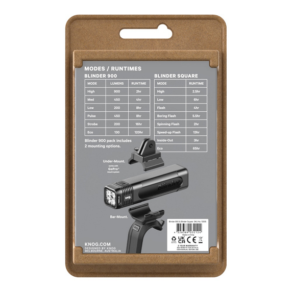 Knog Blinder 900 & Blinder 100 Ljussett