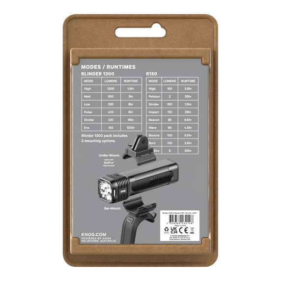 Knog Blinder 1300 & Bilder R150 Ljussett