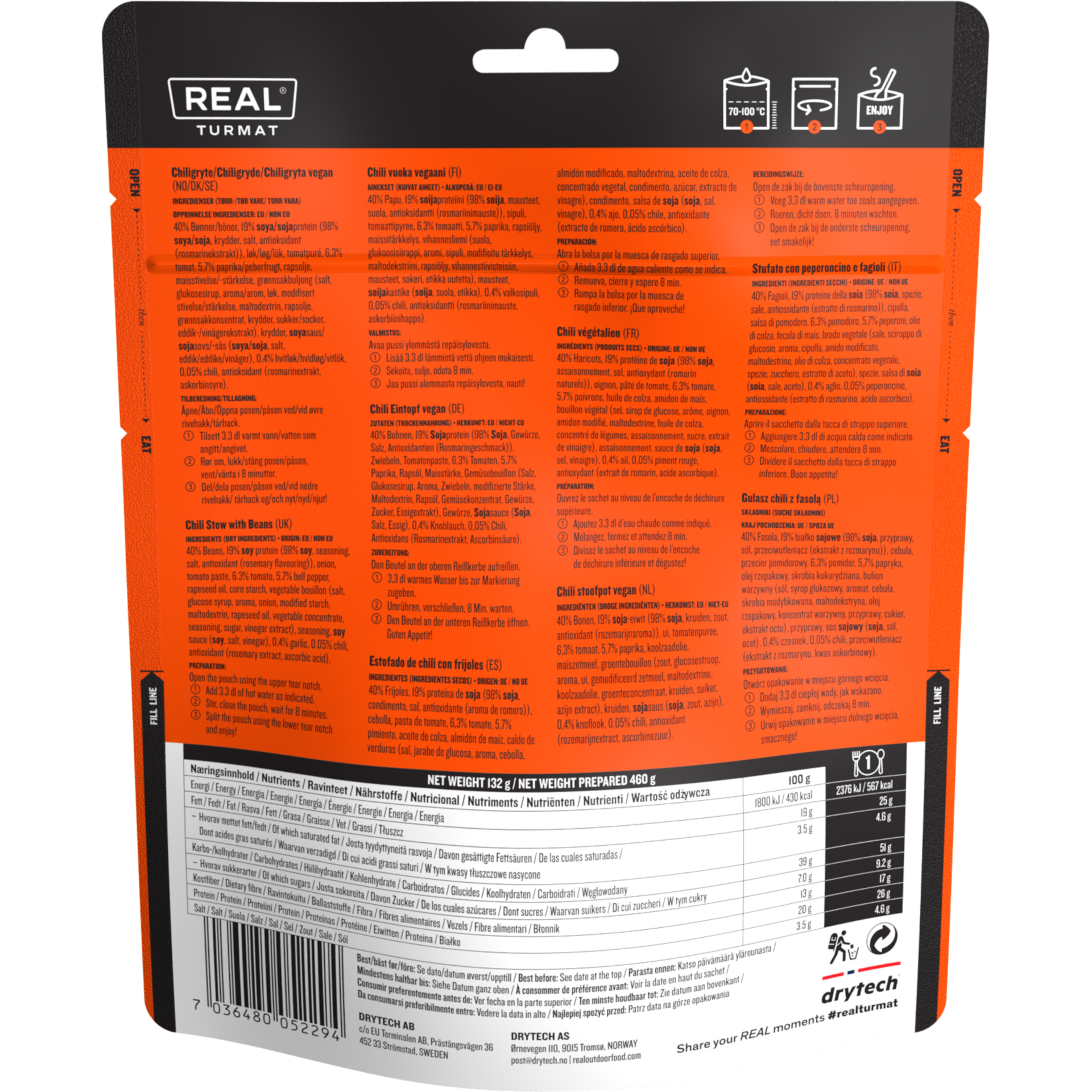 Real Turmat Chiligryte 460g Middag