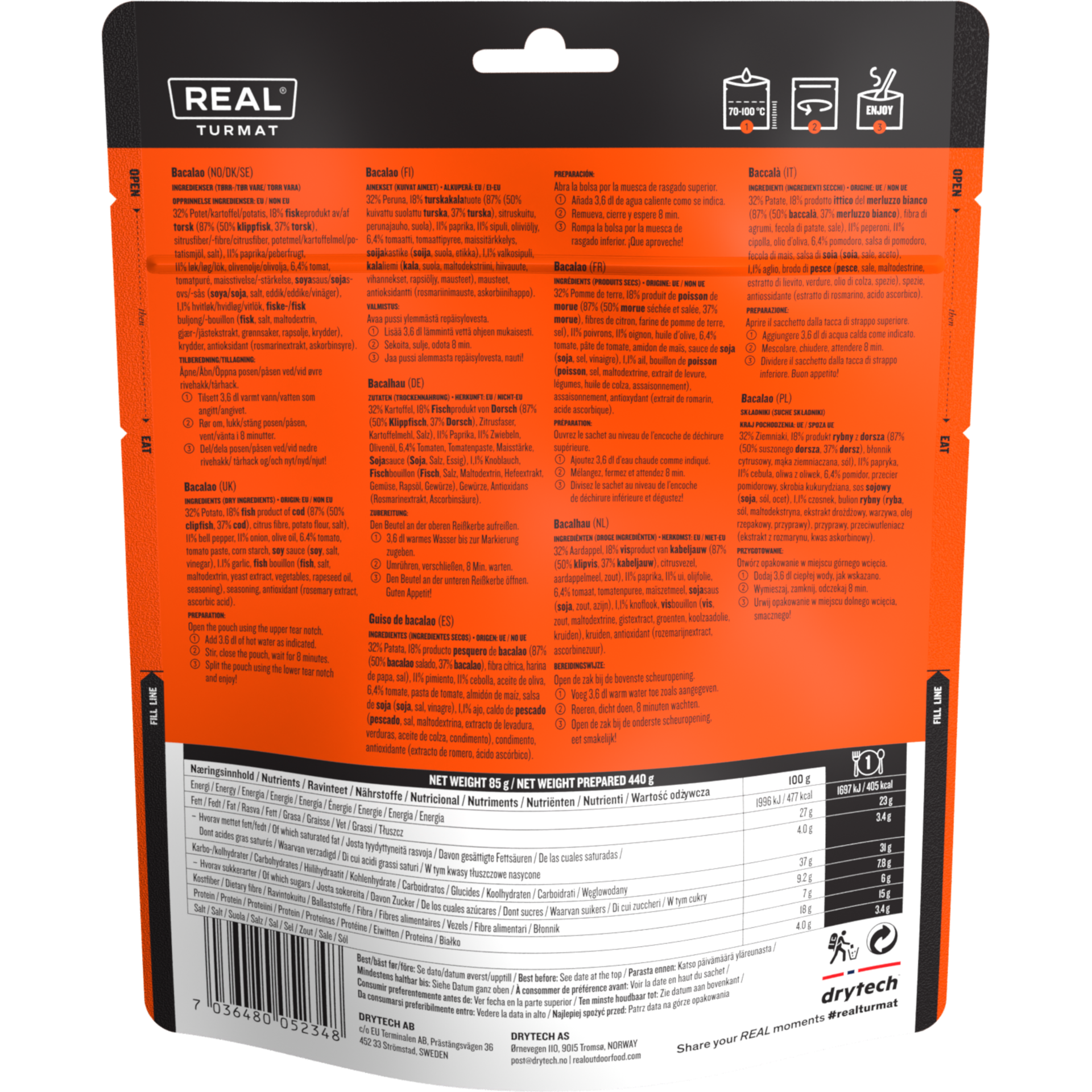 Real Turmat Bacalao 440g Middag