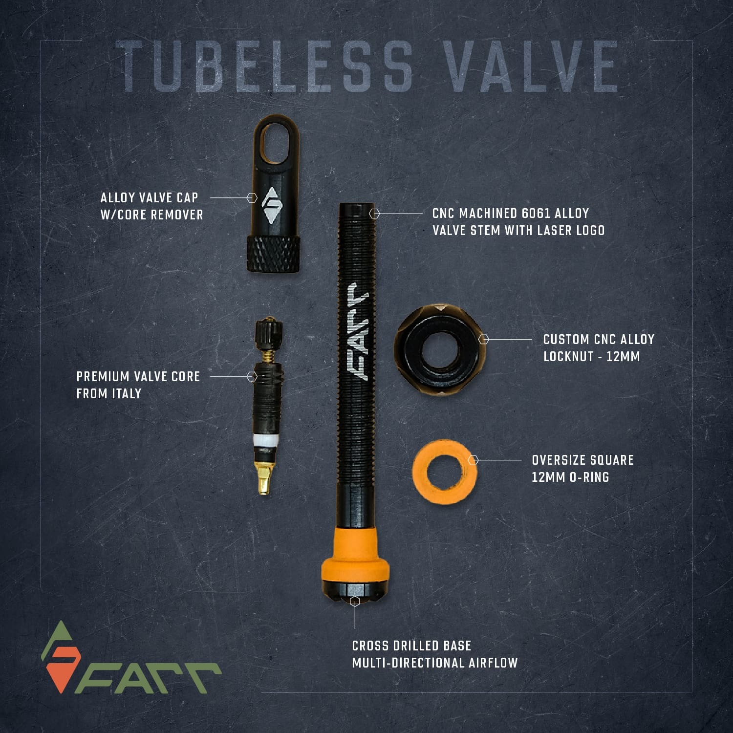 RIDE FARR Supa-Flow 60mm Tubeless Ventil