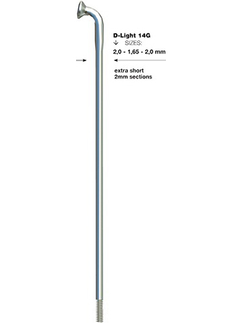 Sapim D-Light Inox 14G J-Bend Sølv Eike
