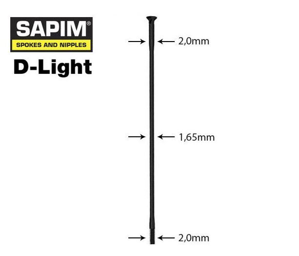 Sapim D-Light Straightpull Svart Eker