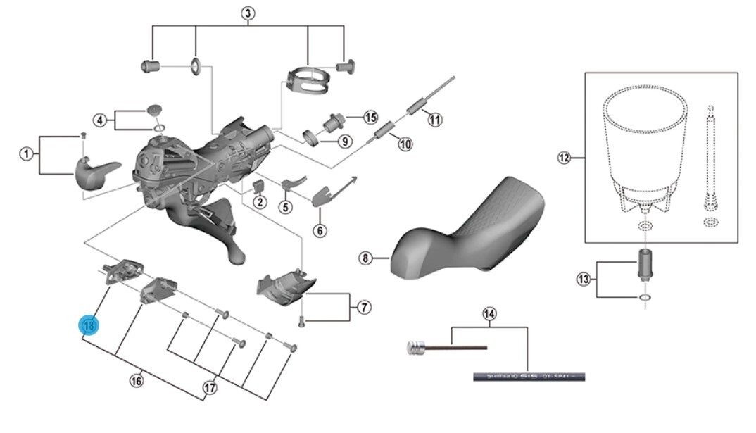 Shimano ST-R9120 Skiljevägg