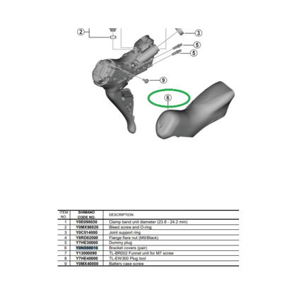 Shimano ST-R8170 Handtag gummi