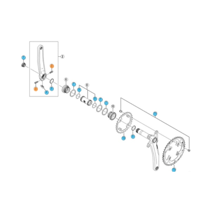 Shimano FC7800 Vevarm Skruer