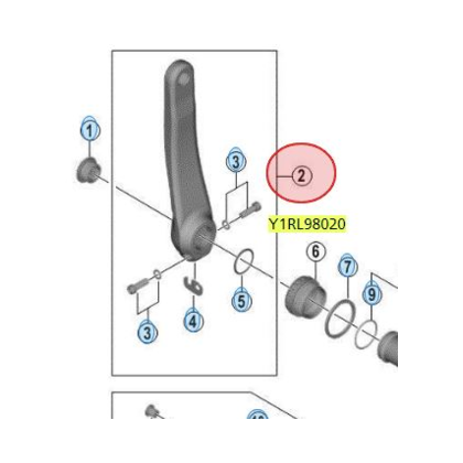 Shimano XT M8000 170 mm vänster Vevarm