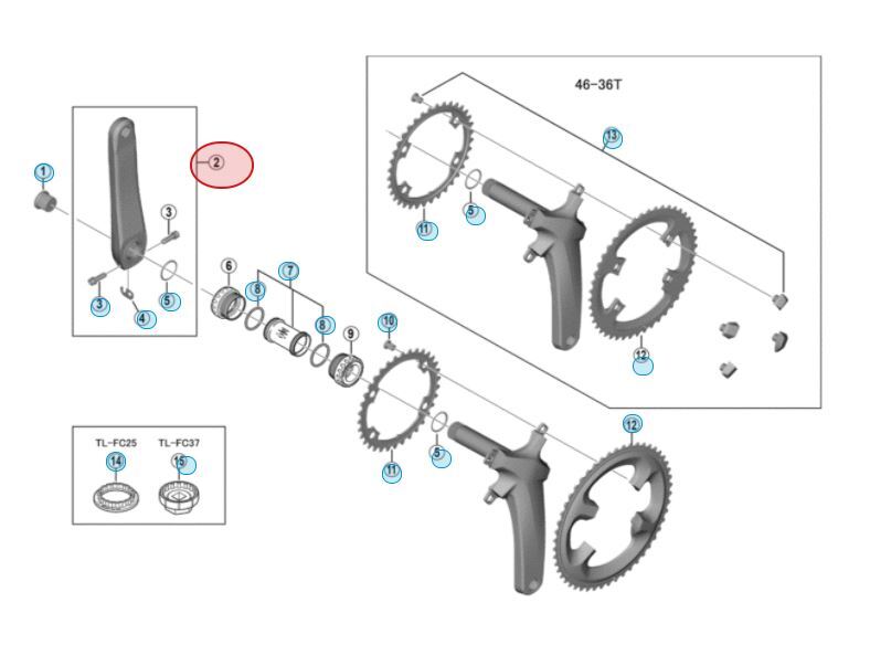 Shimano FC-R8000 Vänster Vevarm