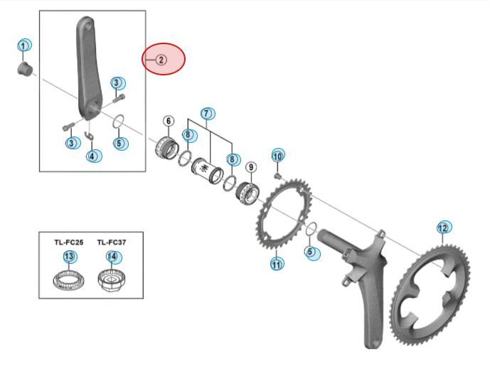 Shimano FC-R7000 Vänster Vevarm