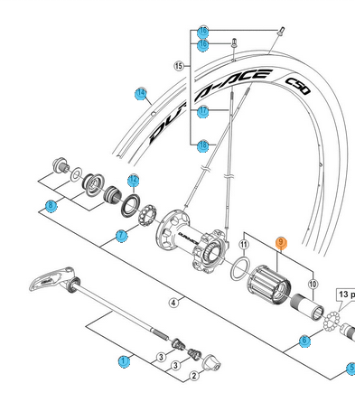 Shimano Dura-Ace 9000 Frihjulsbody
