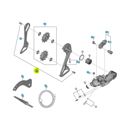 Shimano Pulley Wheel Bolt 2 st