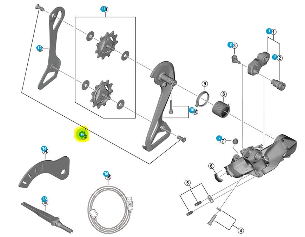 Shimano Pulley Wheel Bolt 2 st