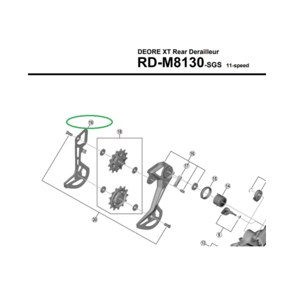 Shimano RD-M8130 Bakväxel Innerplatta