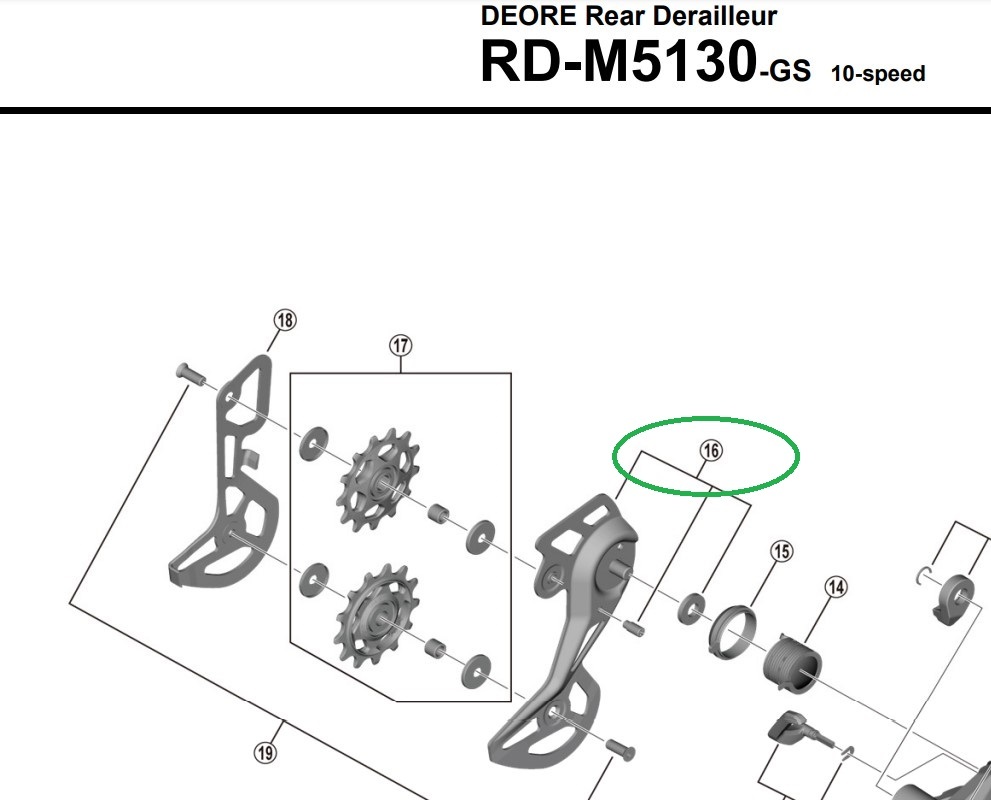 Shimano RD-M5130 Bakväxel Ytterplatta