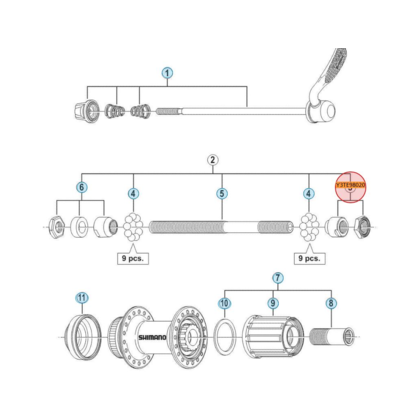 Shimano FH-RM35 höger Konus