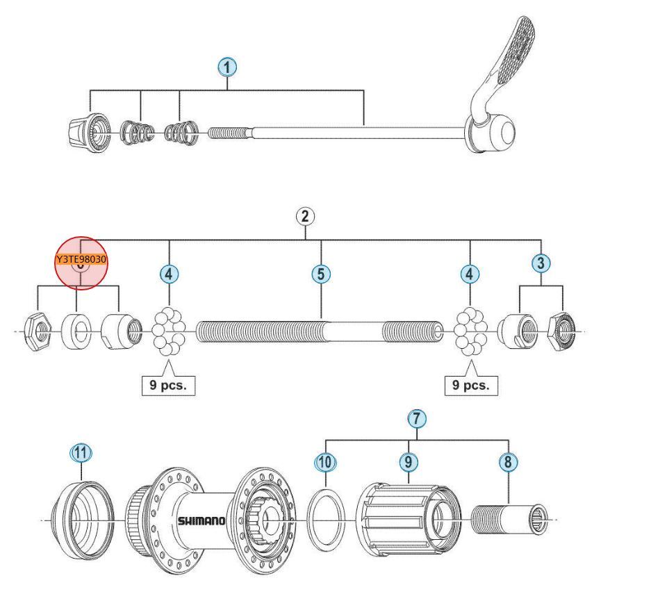 Shimano FH-RM35 vänster Konus