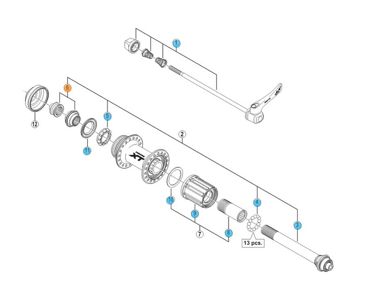 Shimano FHM785 Vänster Bak Konus