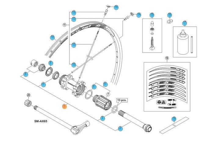 Shimano FH-M648 Zee Axelset
