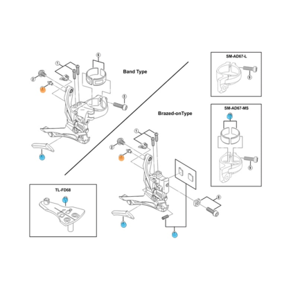 Shimano FD-6800 pin för vajerstyren
