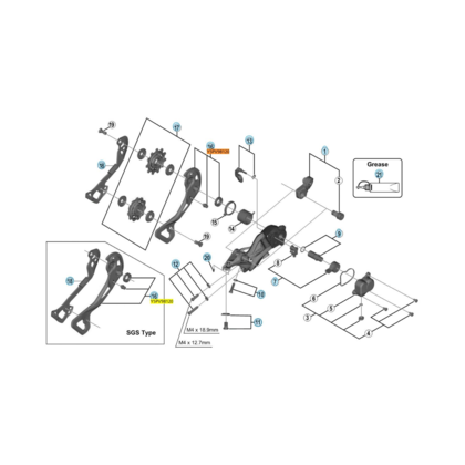 Shimano RD-M9000 GS Bakväxel Ytterplatta