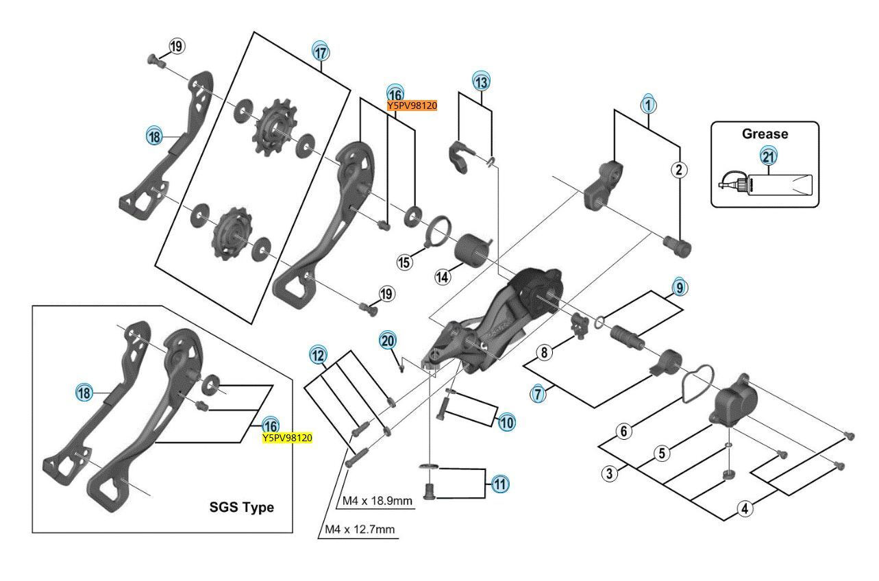 Shimano RD-M9000 GS Bakväxel Ytterplatta