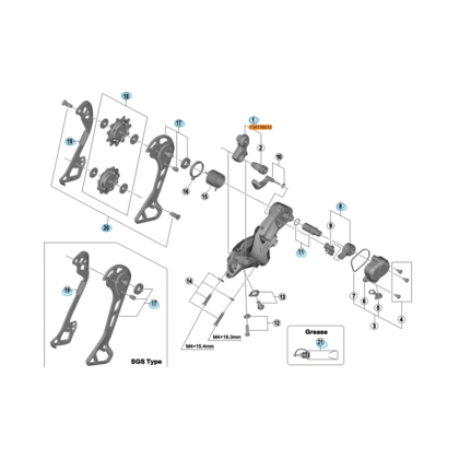 Shimano RD-M8000 fästen till bakväxel