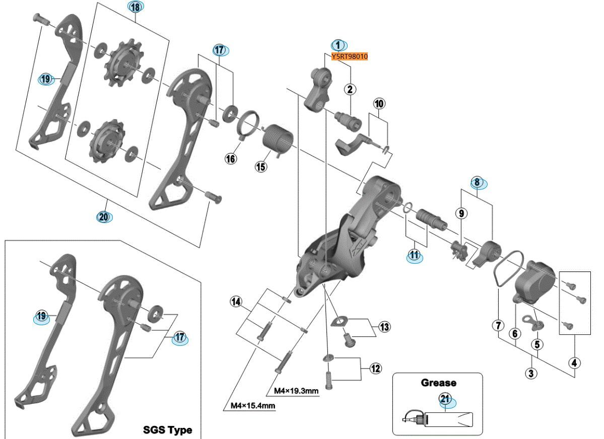 Shimano RD-M8000 fästen till bakväxel