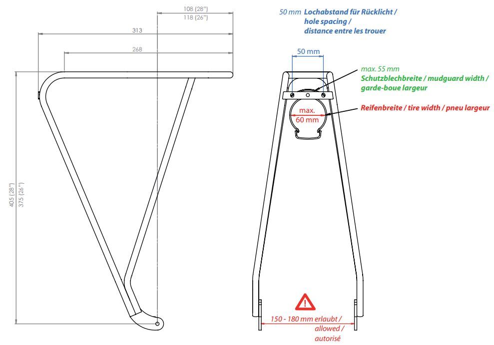 Tubus Disco 28" Pakethållare